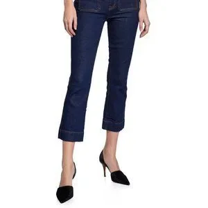KHAITE | Jeans | Khaite Raquel Patch Pocket Crop Flare Blue Denim 